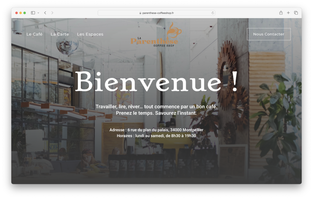 Site La Paranthèse coffeeshop