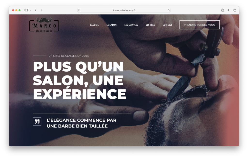 Site Marco BarberShop - Altis Digital