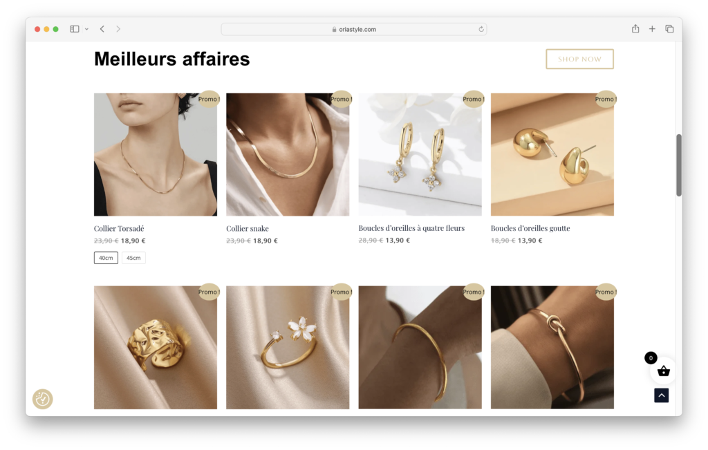 Site e-commerce Oria - Altis Digital