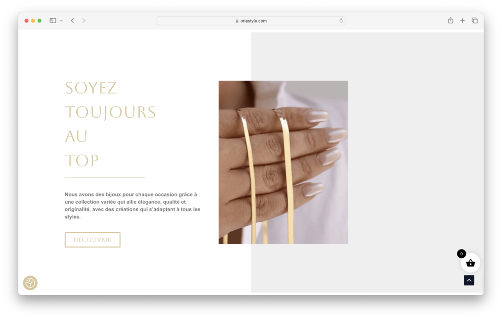 Site e-commerce Oria - Altis Digital