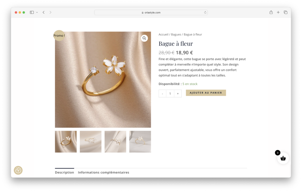 Site e-commerce Oria - Altis Digital