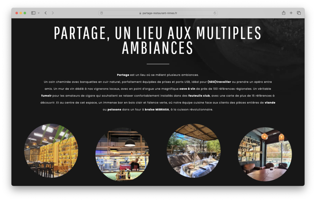 Site Restaurant Partage - Altis Digital